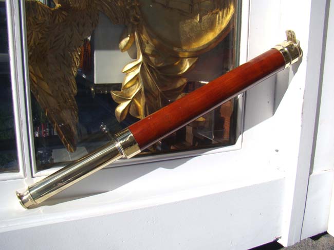 A fabulous English single-draw telescope with mahogany barrel circa 1820-1830
